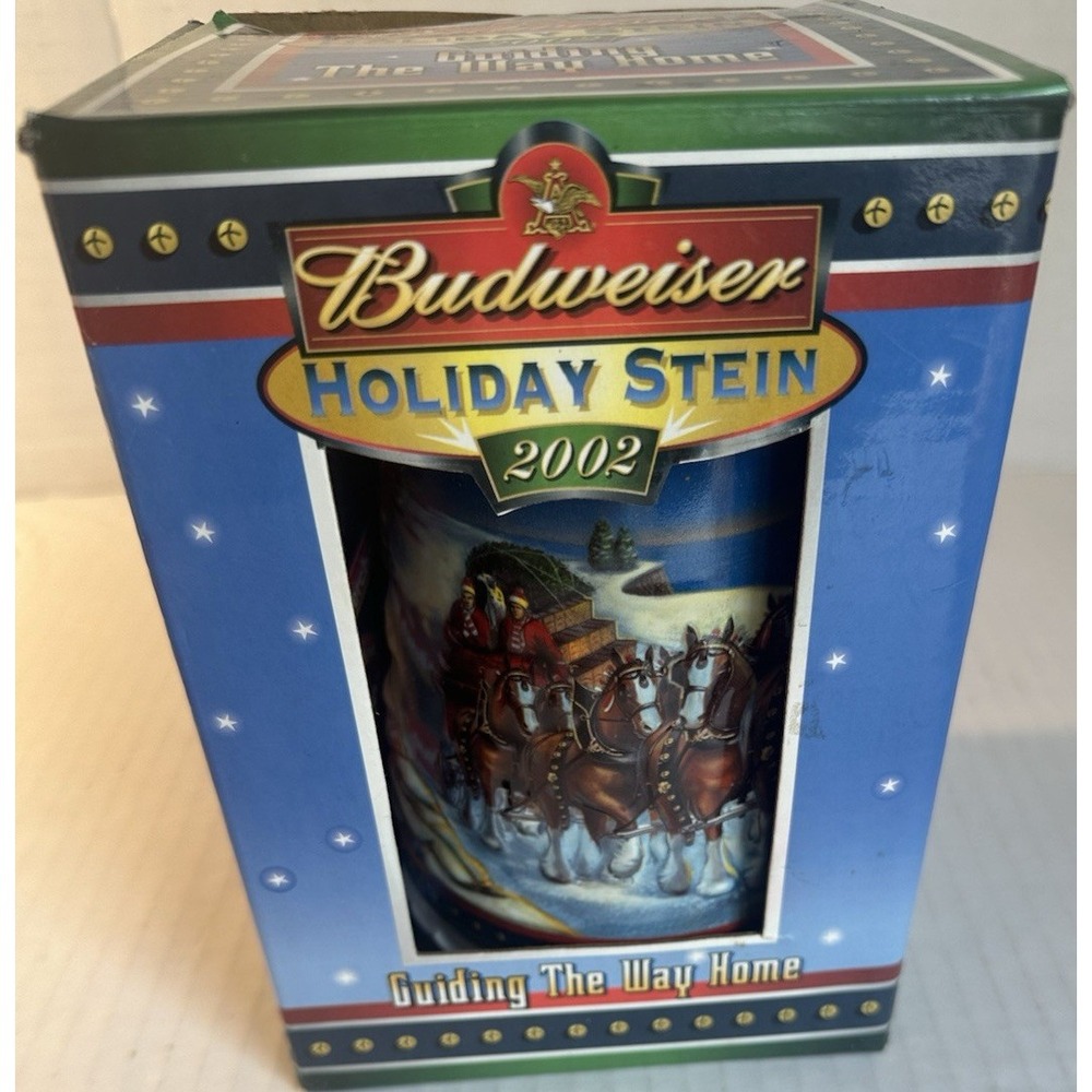 Budweiser Holiday Stein 2002 Guiding The Way Home CS529 w/ COA